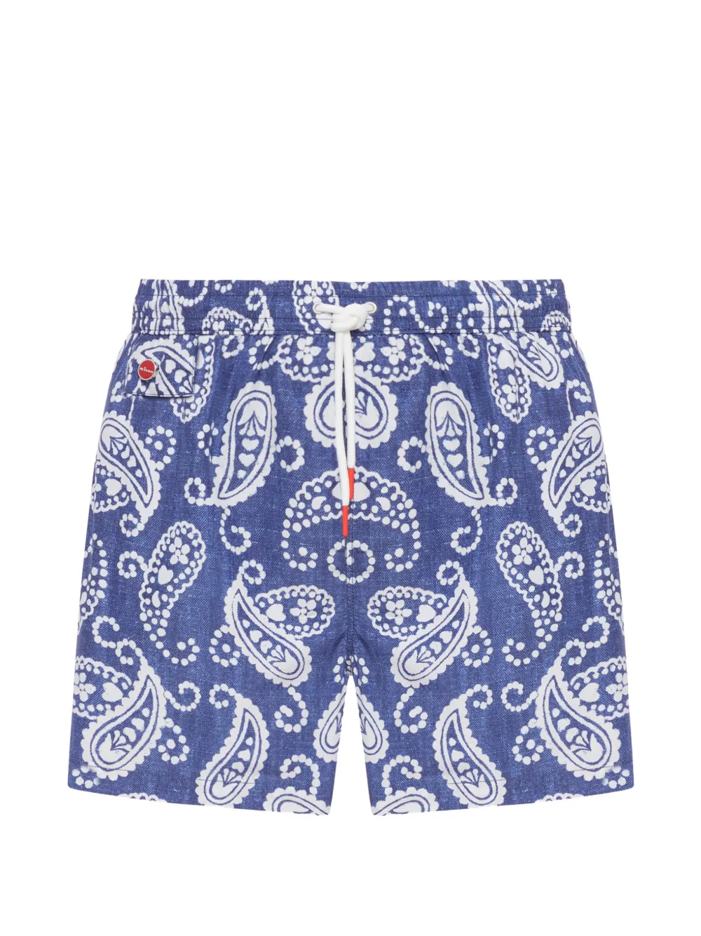 Kiton paisley drawstring swim shorts - Blu