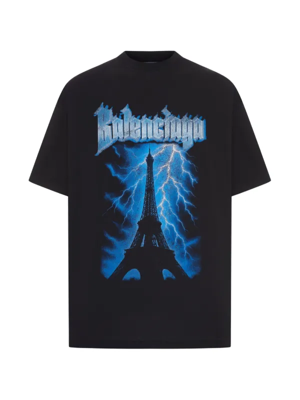 Balenciaga プリント Tシャツ | ブラック | FARFETCH JP