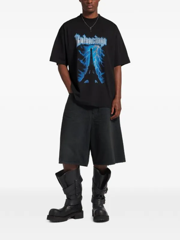 Balenciaga プリント Tシャツ | ブラック | FARFETCH JP