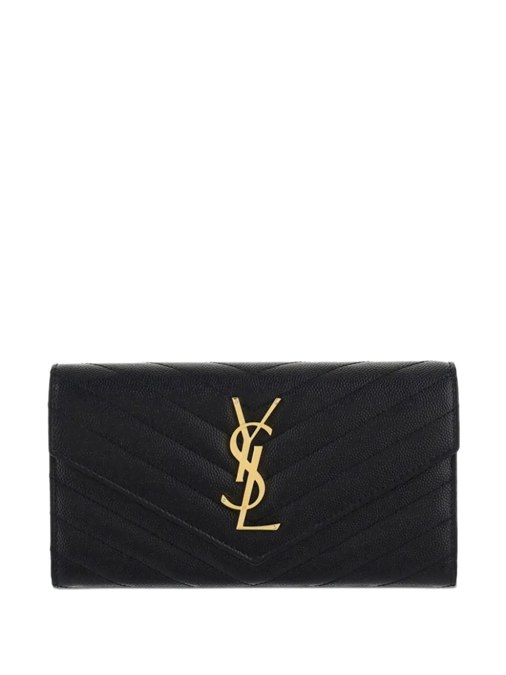 Saint Laurent Cassandre Wallet In Black