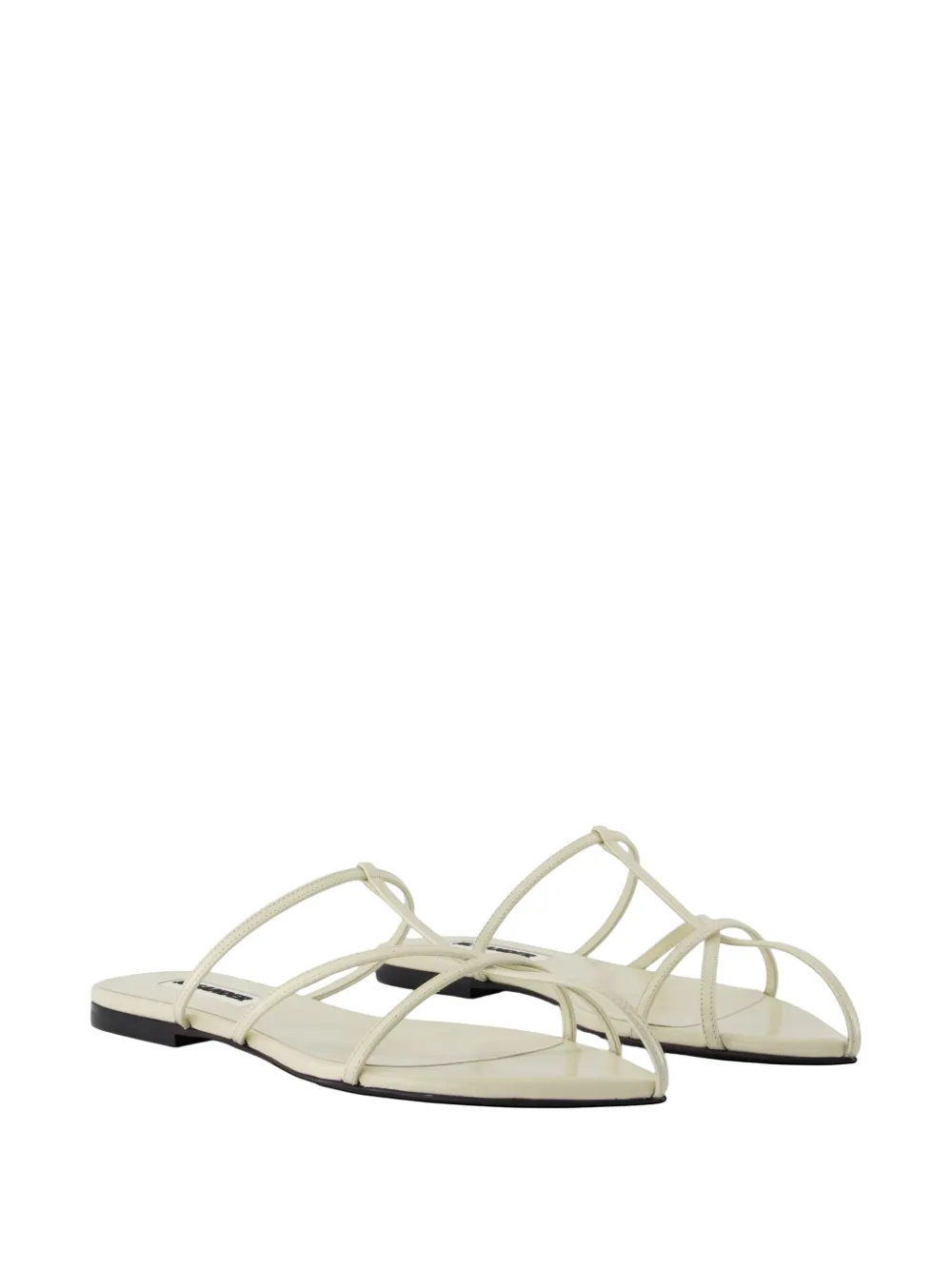 Jil Sander Soepele leren sandalen Beige