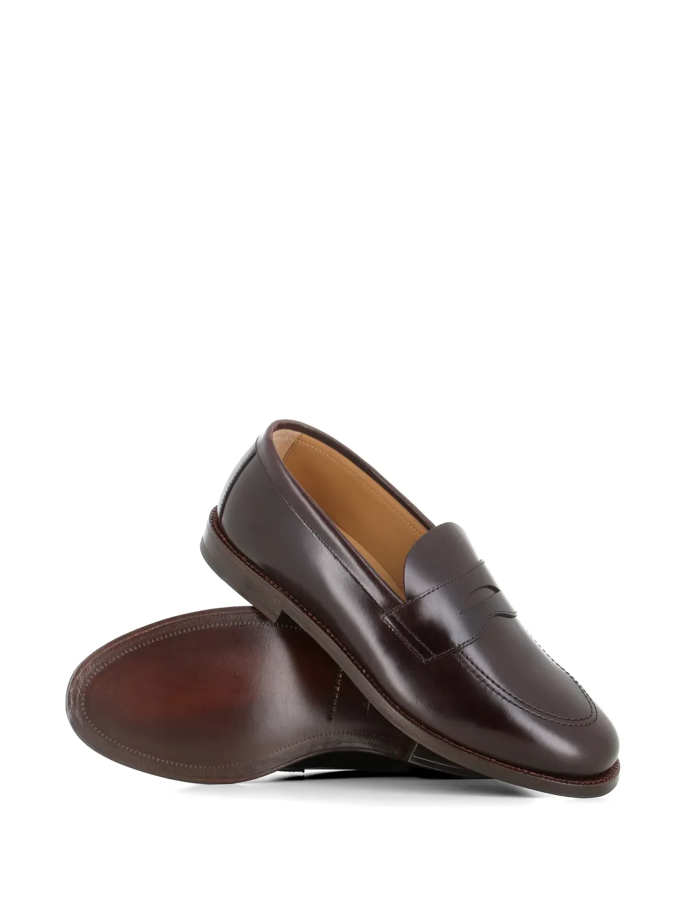 Henderson Baracco Leren penny loafers Bruin
