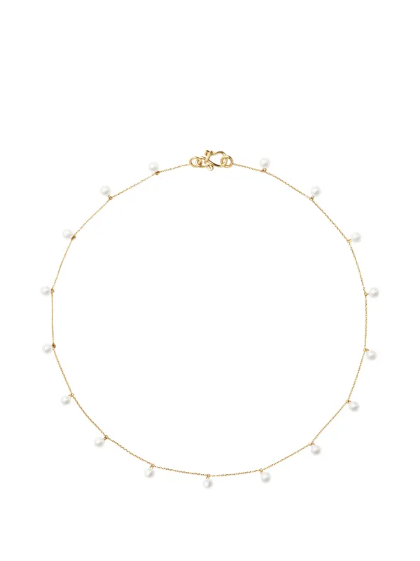 Sophie Bille Brahe Lou Lou Pearl Necklace in Gold