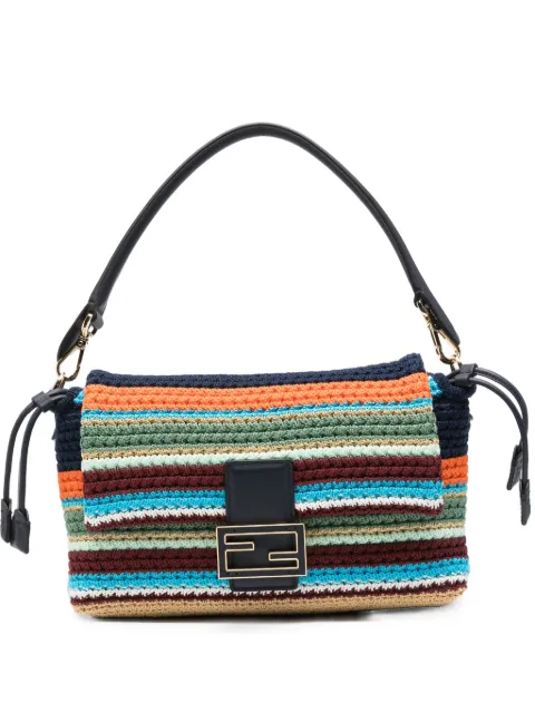 FENDI Mittelgroßer Mamma Baguette Tote Bag mit Streifen