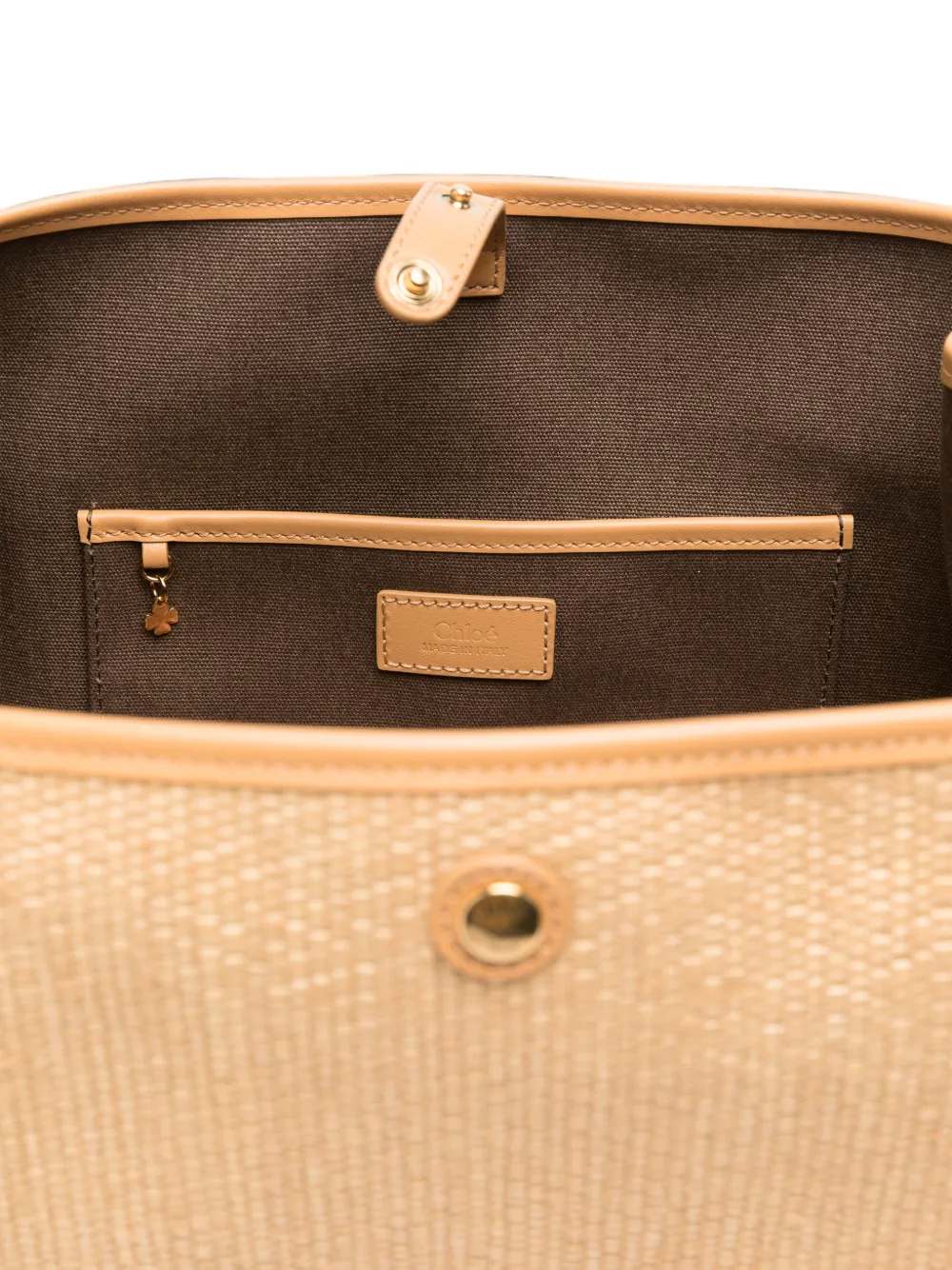 Chloé Clover shopper met raffia-effect vezels Beige
