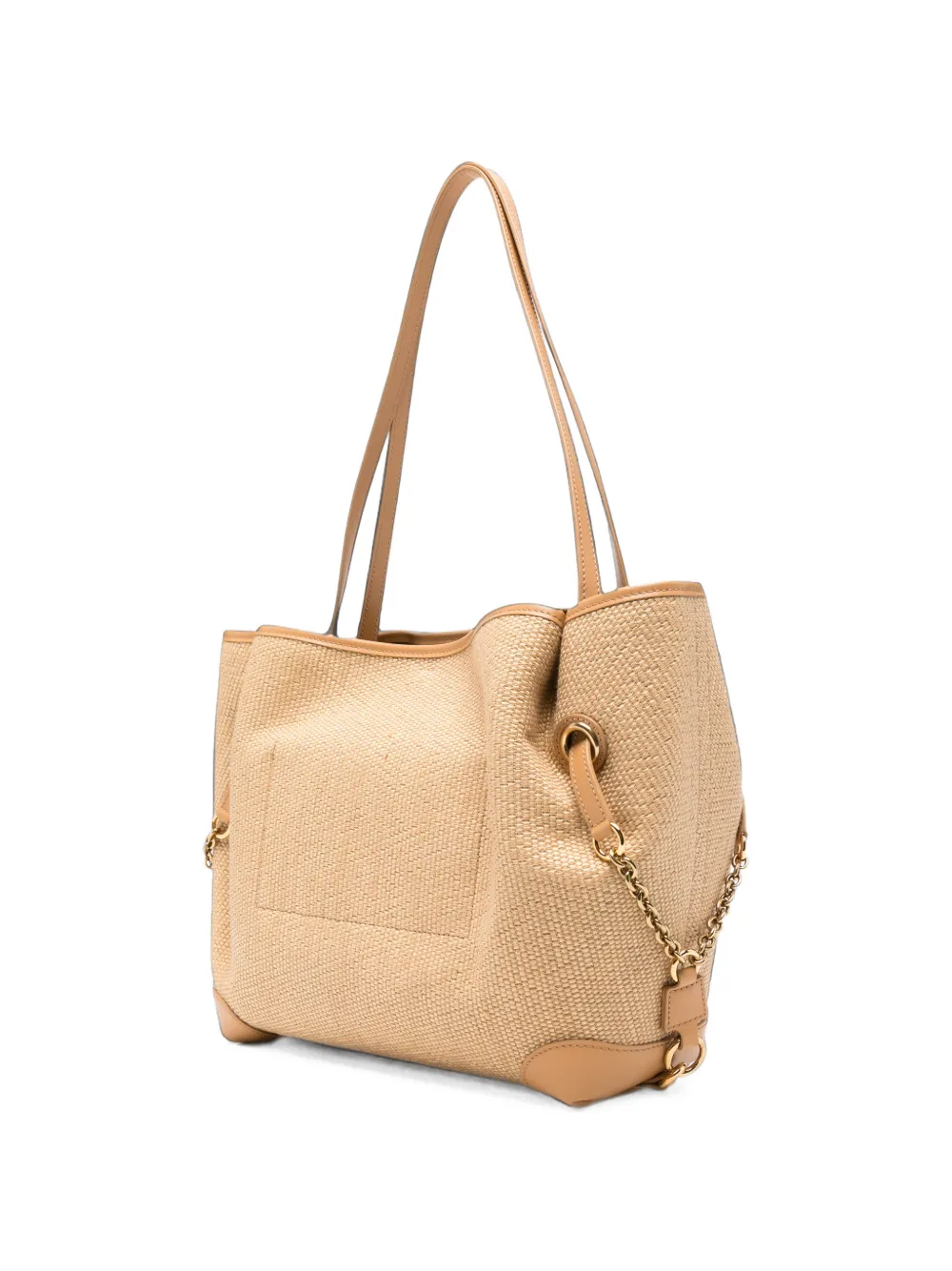 Chloé Clover shopper met raffia-effect vezels Beige
