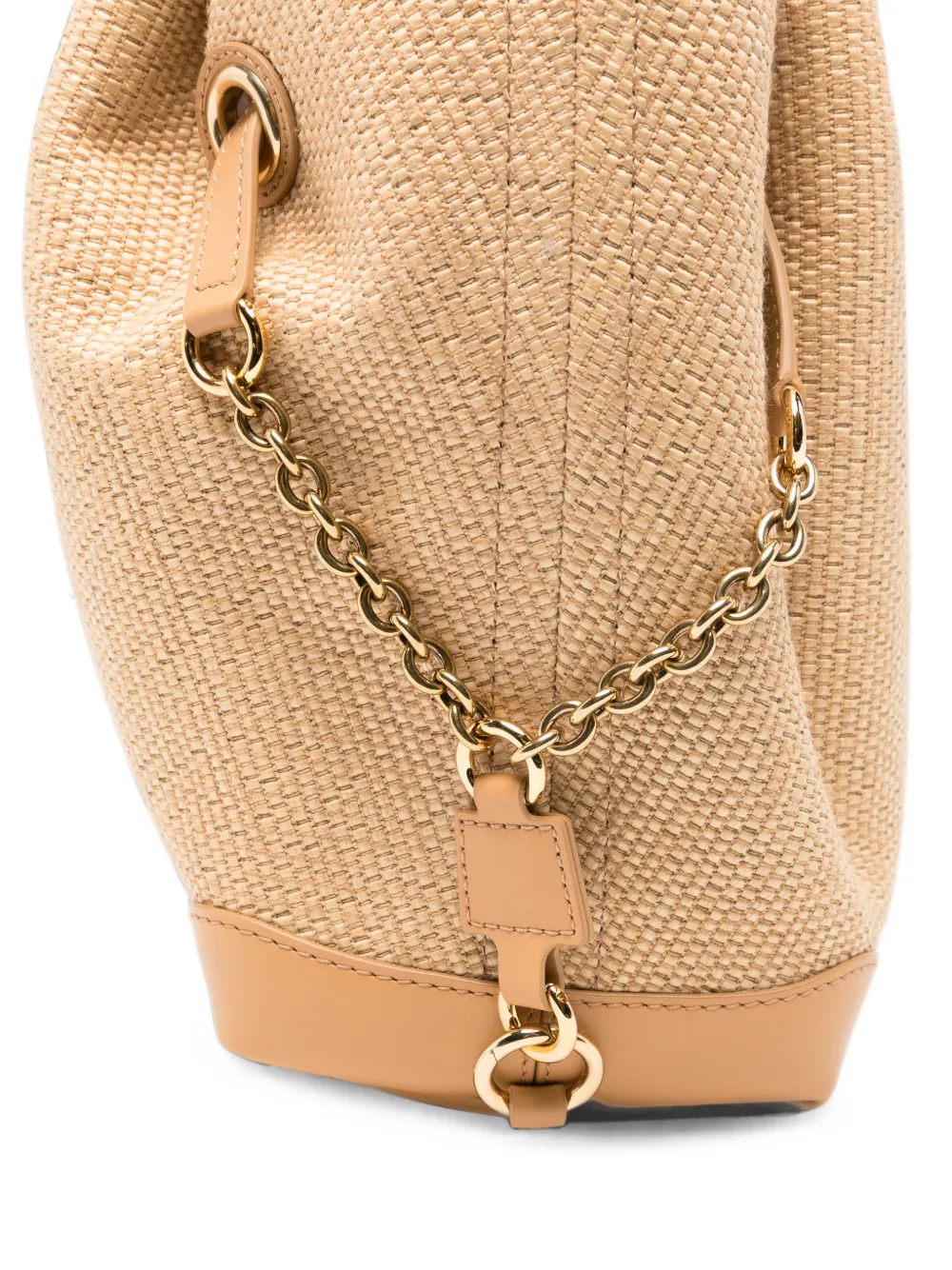 Chloé Clover shopper met raffia-effect vezels Beige