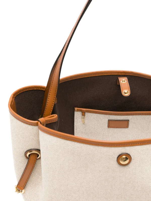 Chloé Chloé Clover Double Carry Bag In Canvas | Neutrals | FARFETCH