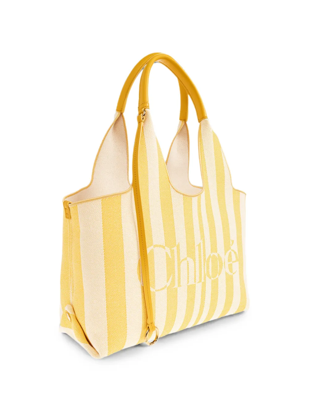 Chloé gestreepte East-West shopper met jacquard Geel