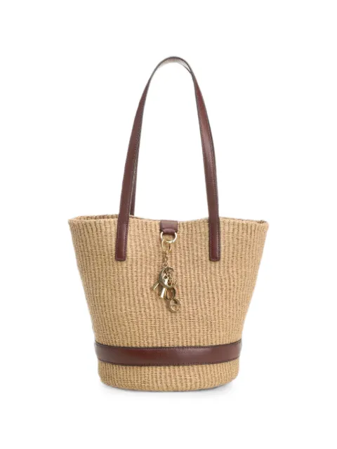 Chloé CHLOE CHARMS RAFFIA AND LEATHER TOTE BAG
