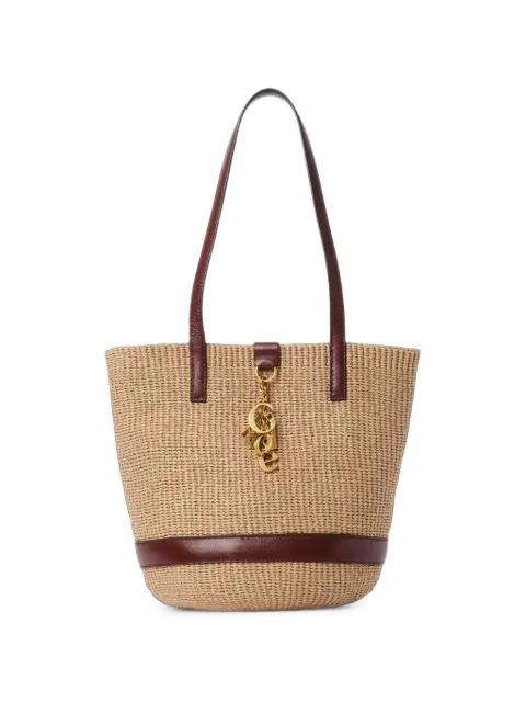 Chloé Chloe Charms raffia and leather tote bag