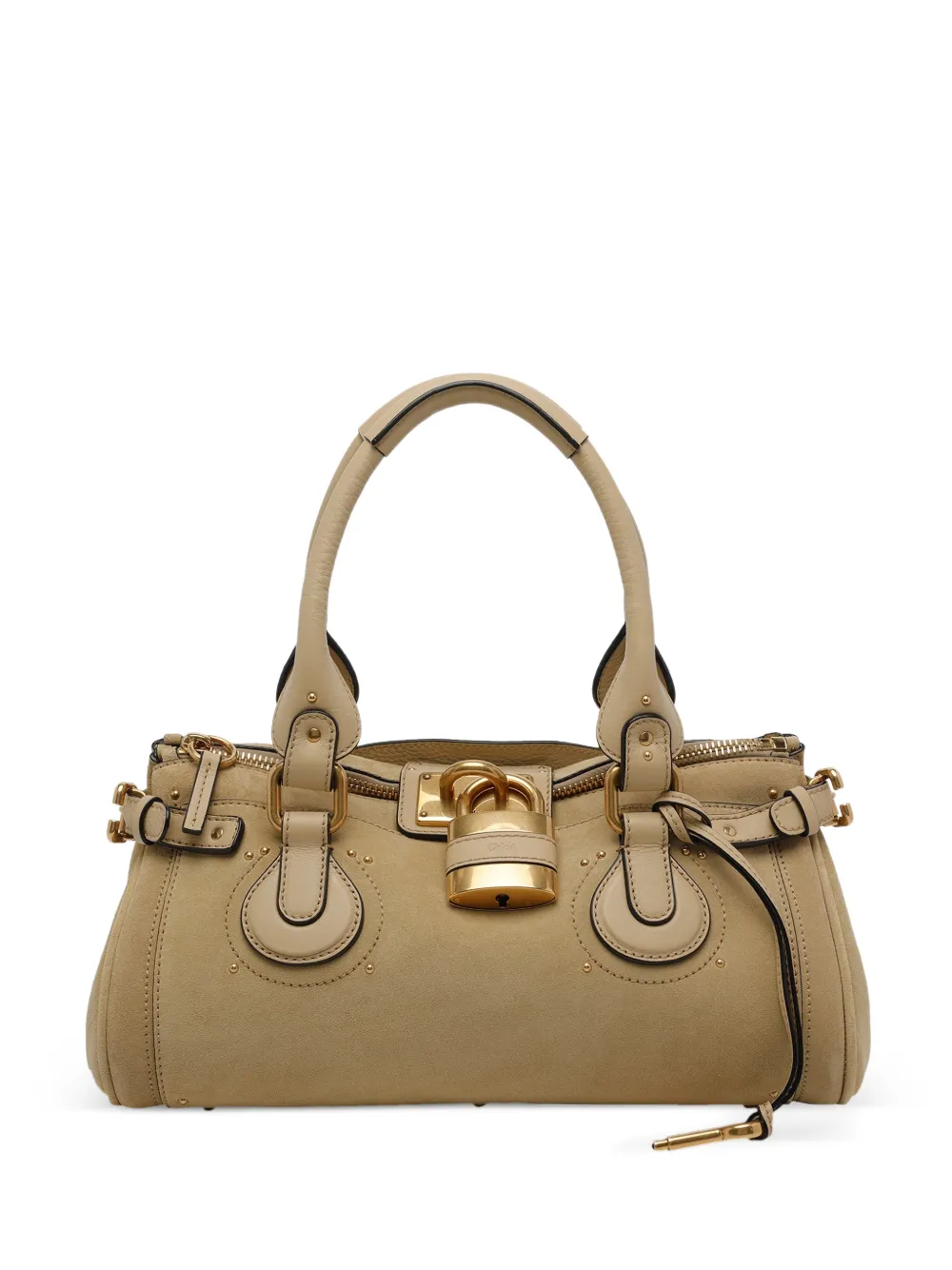 Chloé Paddington Handtasche aus Wildleder - 24F - DUSTY BEIGE