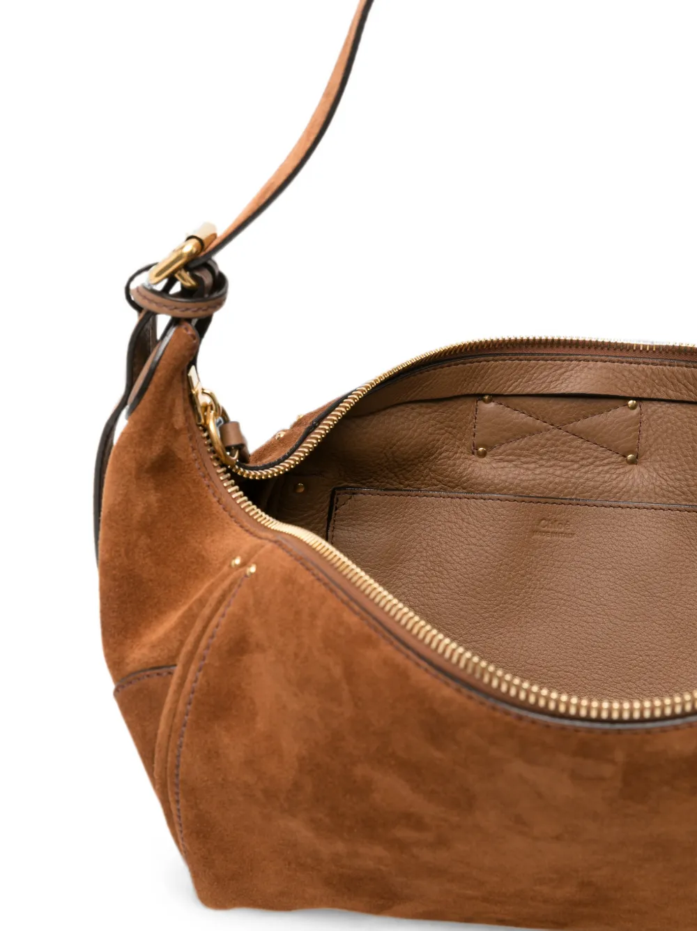 Chloé Paddington suède leren crossbodytas Bruin