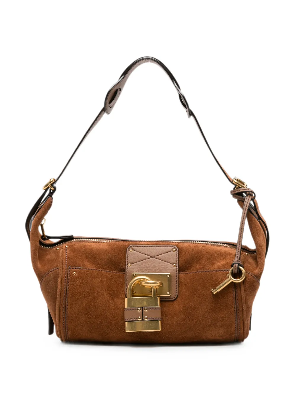 Chloé Paddington suede cross body bag - Braun