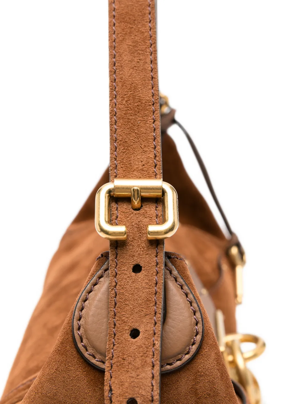 Chloé Paddington suède leren crossbodytas Bruin