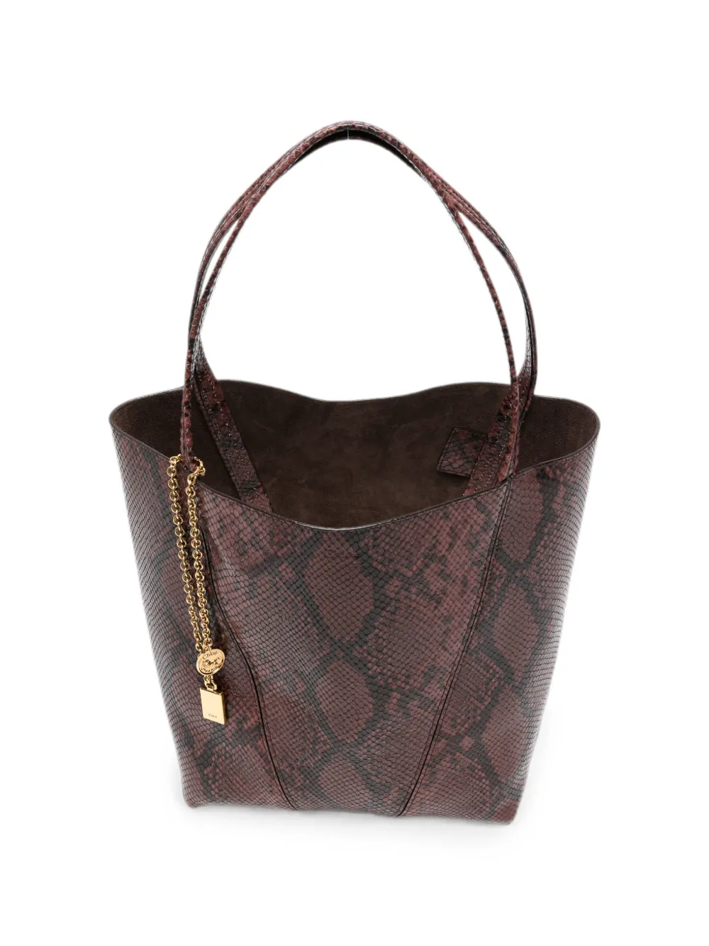 Chloé Medium Spin shopper met python-effect Roze
