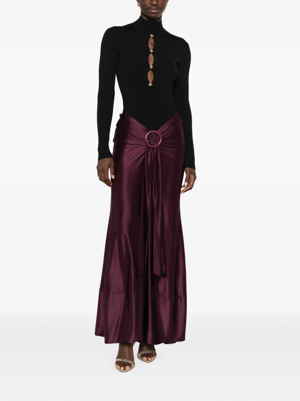 Rabanne Maxi-rok met ringdetail Paars