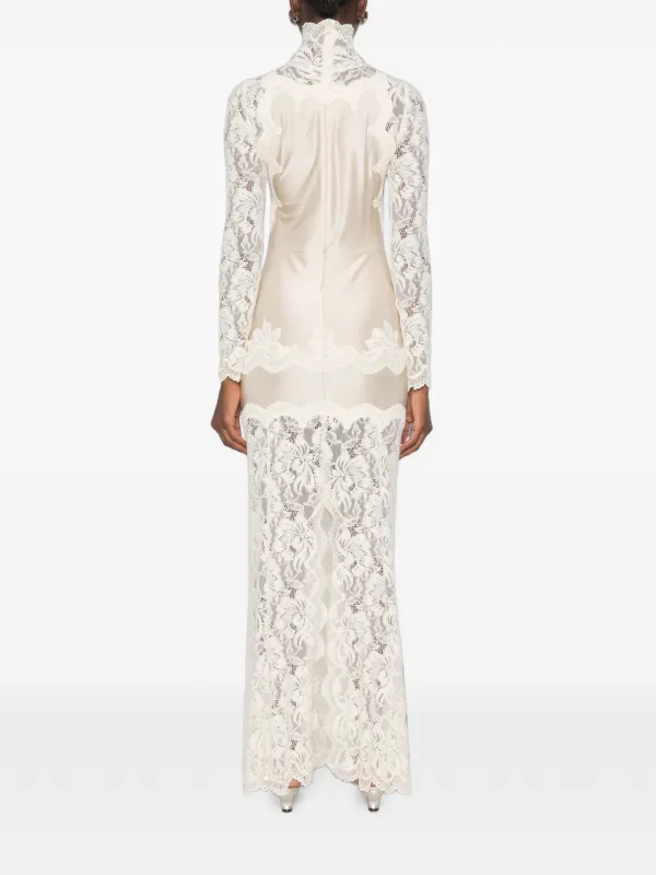 rabanne lace jersey maxi dress Disable-checkout