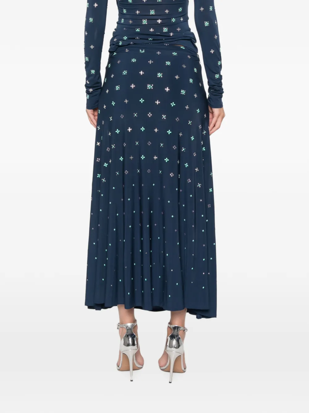 Rabanne Rok met uitgesneden details en verfraaiing Blauw