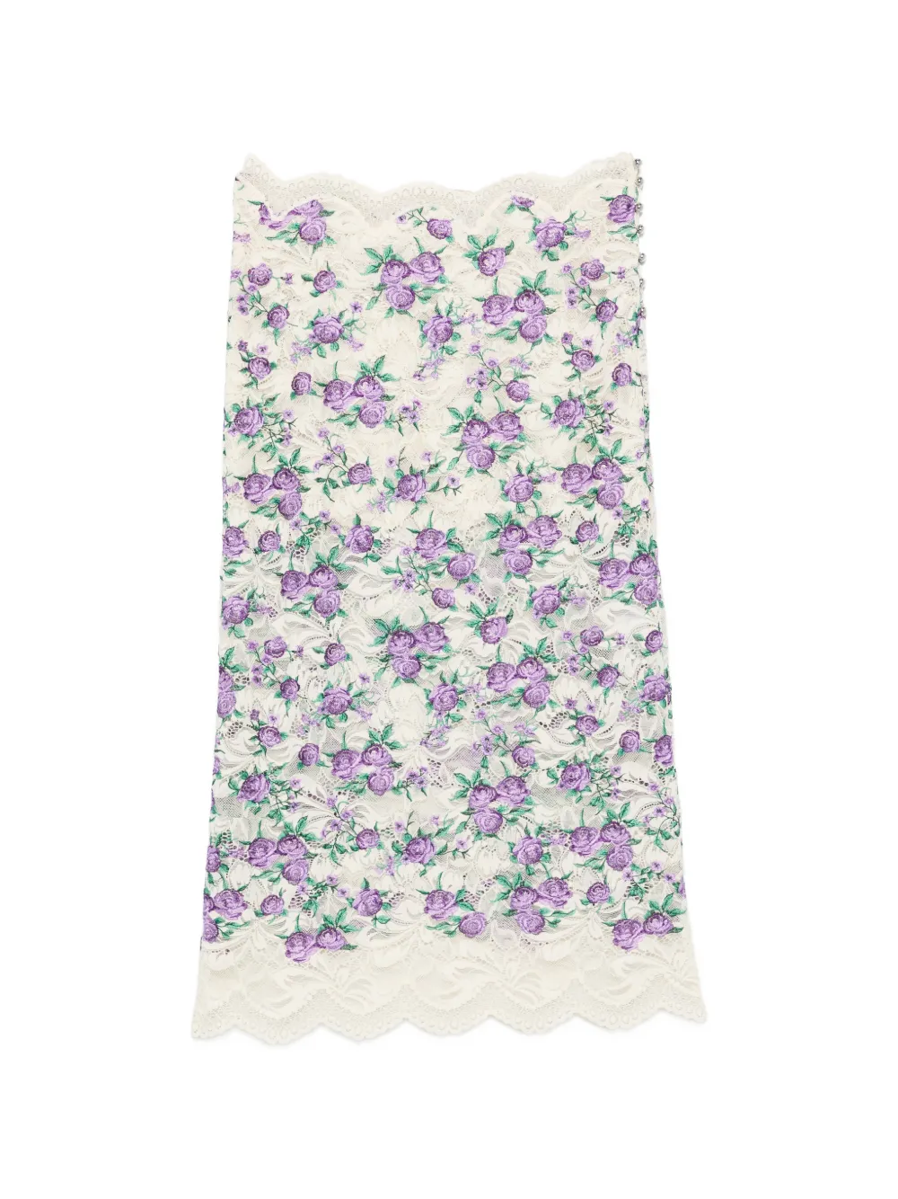 Rabanne embroidered lace midi skirt - Nude