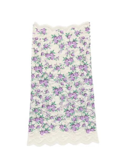 Rabanne embroidered lace midi skirt