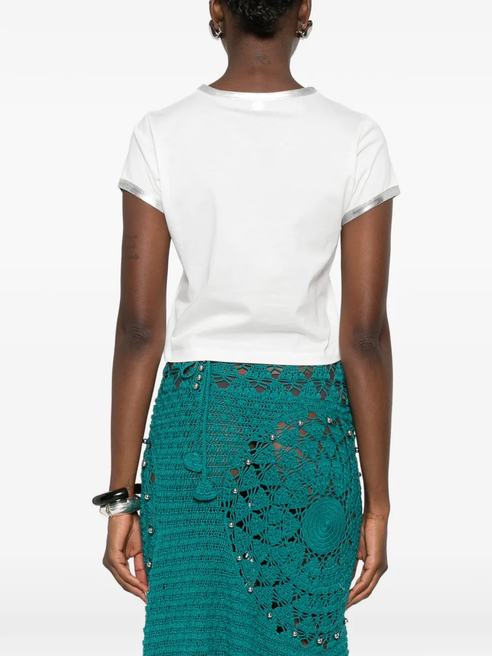 Rabanne Katoenen T-shirt met print Wit
