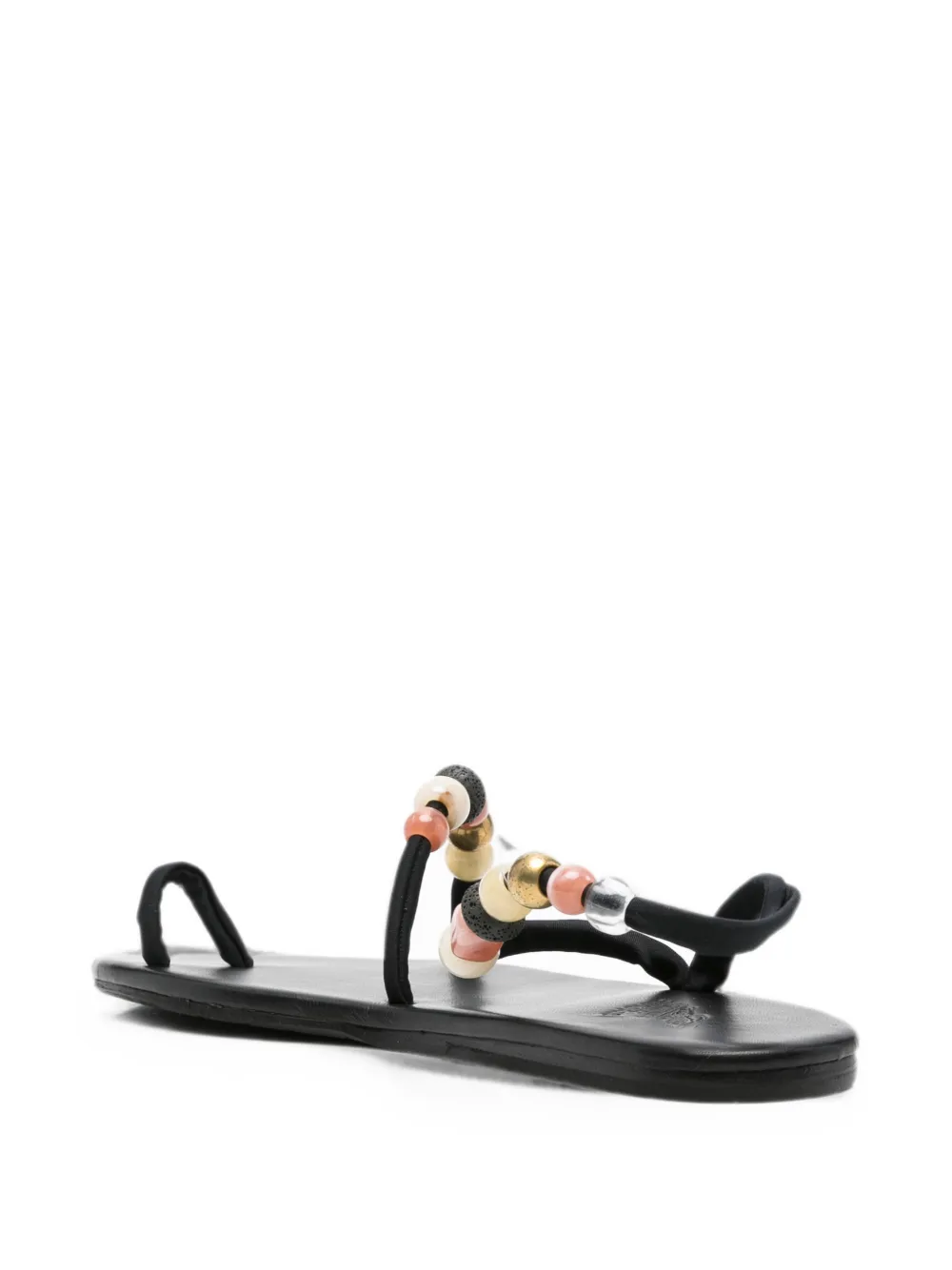 Ancient Greek Sandals Eleftheria bead-embellished sandals Zwart