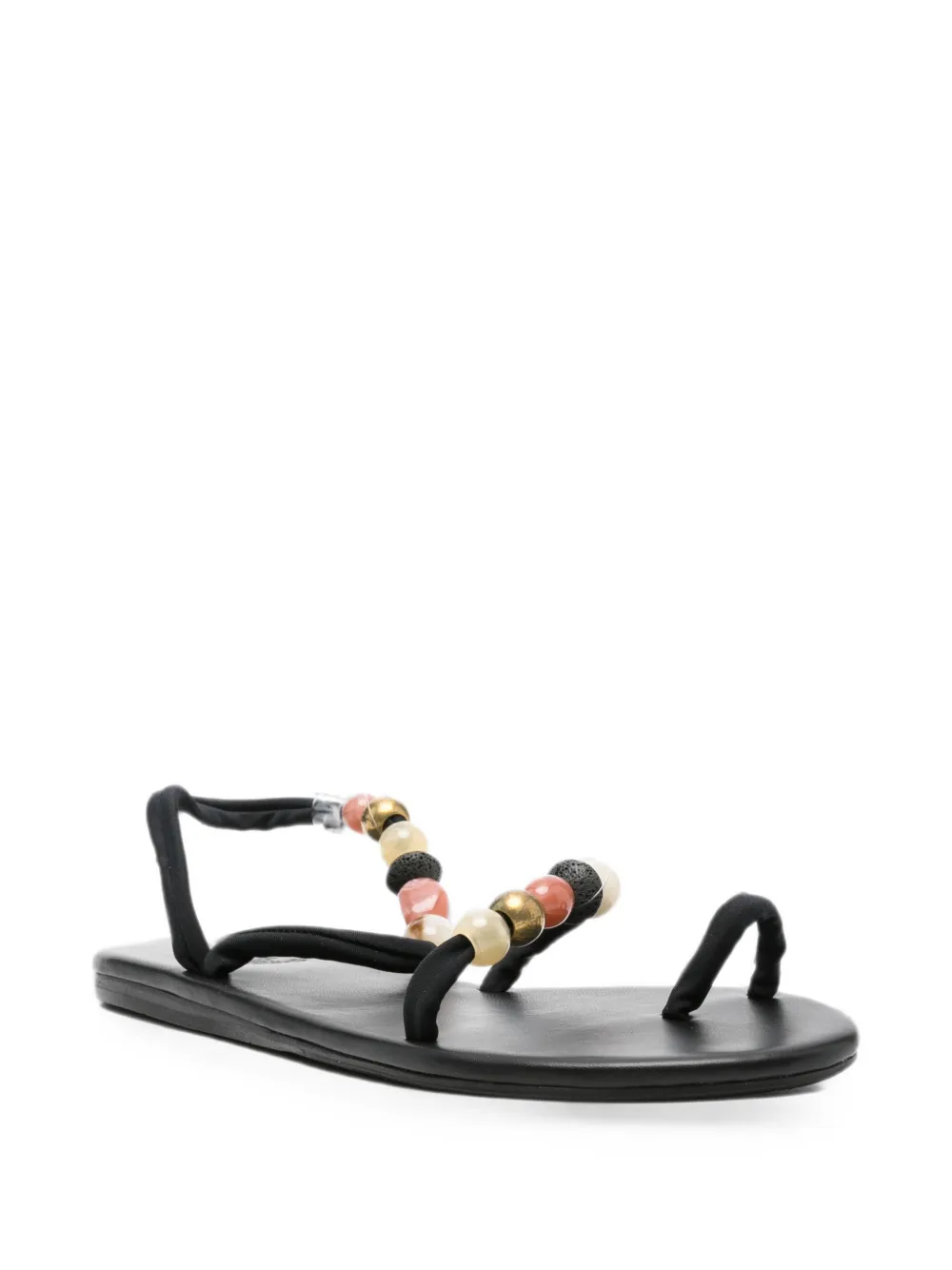 Ancient Greek Sandals Eleftheria bead-embellished sandals Zwart