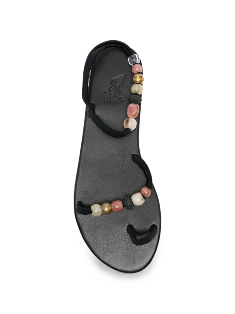 Ancient Greek Sandals Eleftheria bead-embellished sandals Zwart