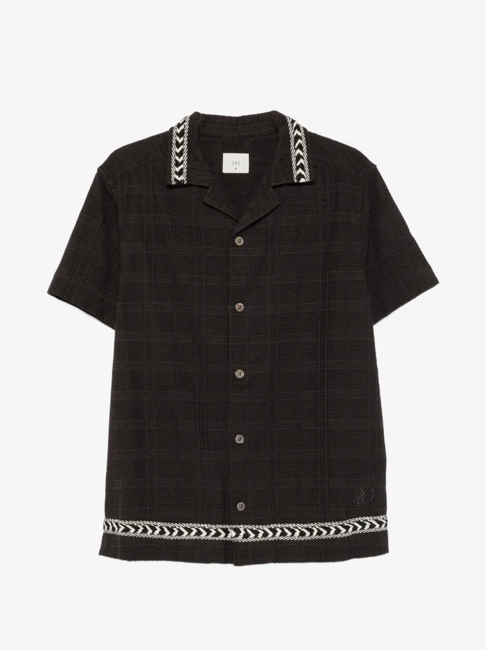 CHÉ embroidered check-pattern shirt | Black | Image 1