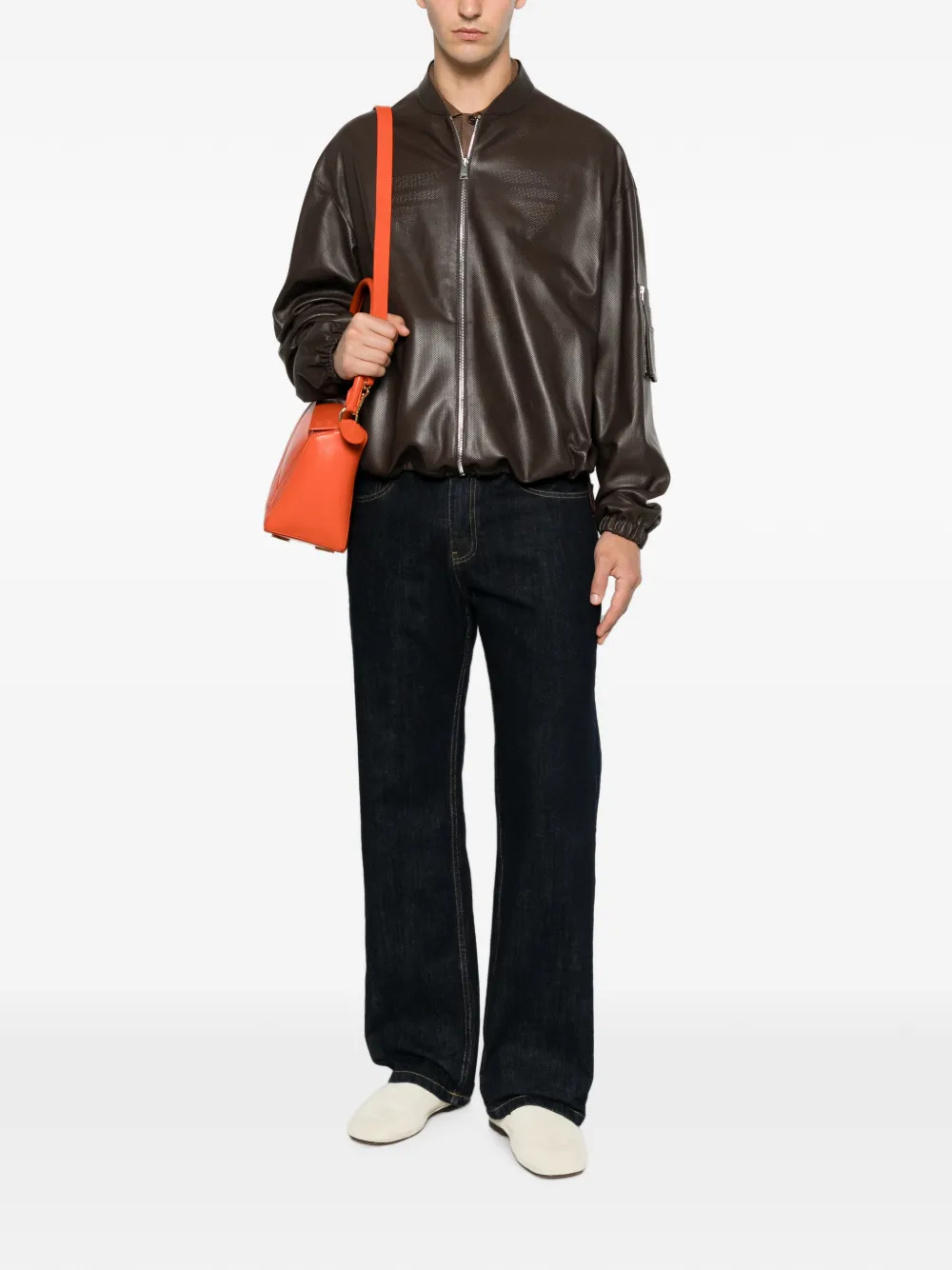 FENDI Nappaleren jack Bruin