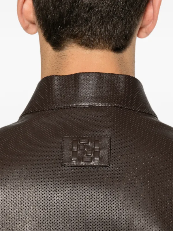 FENDI Brown Nappa Leather Blouson | Brown | FARFETCH OM