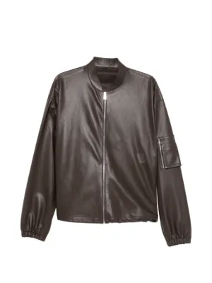 Prada vintage-look Leather Blouson Jacket | Brown | FARFETCH