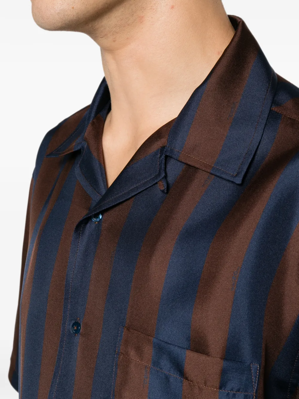 FENDI Pequin zijden overhemd Blauw