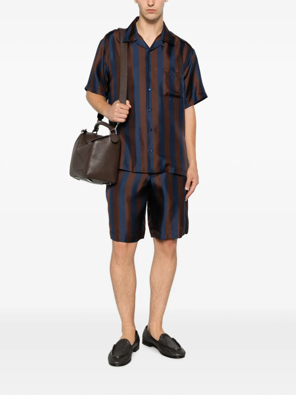 FENDI Pequin zijden overhemd Blauw