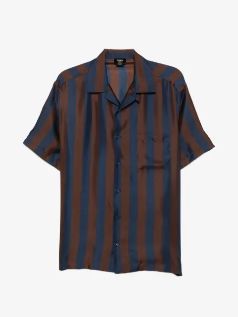 FENDI camisa de seda con motivo de rayas