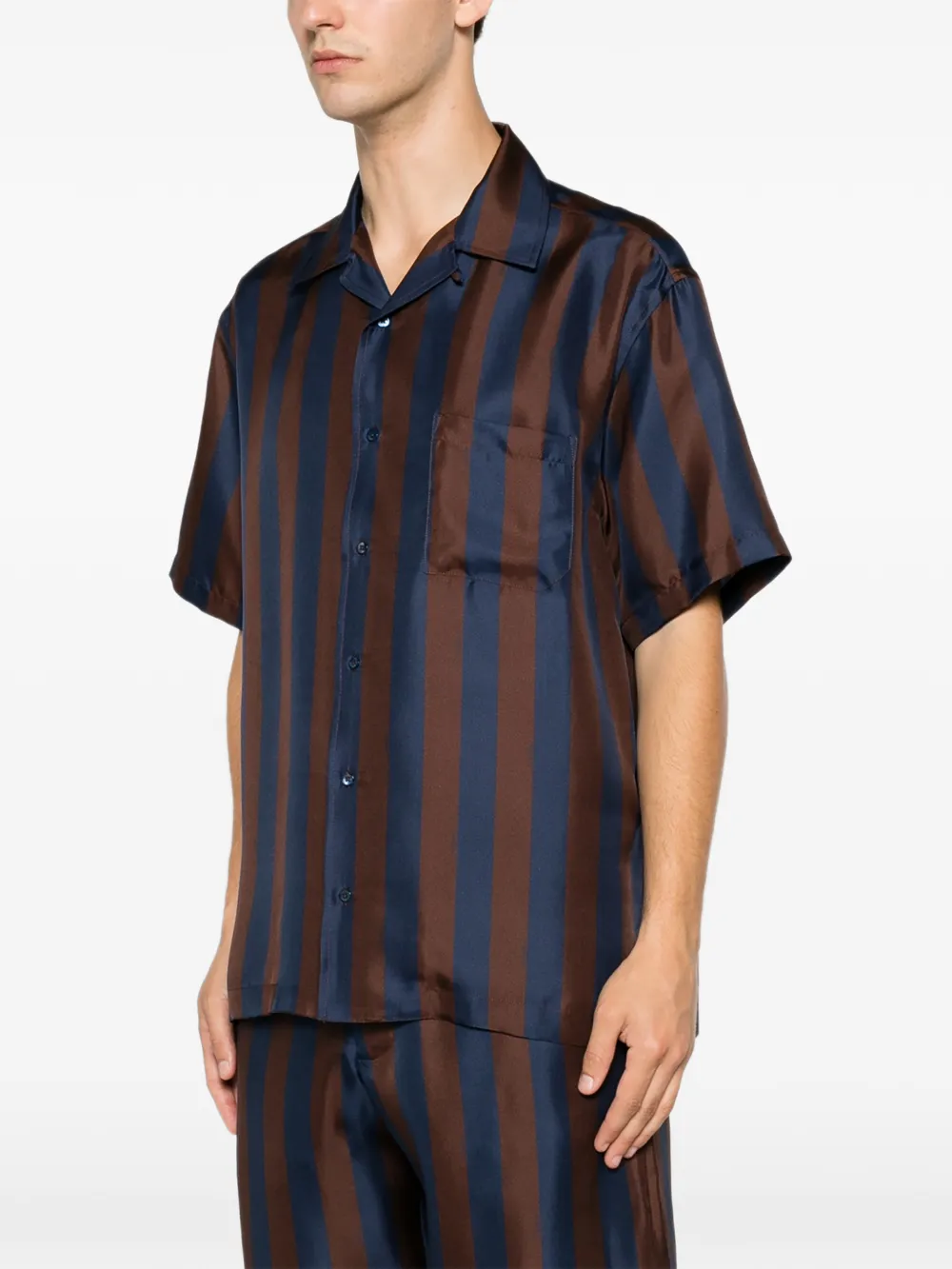 FENDI Pequin zijden overhemd Blauw