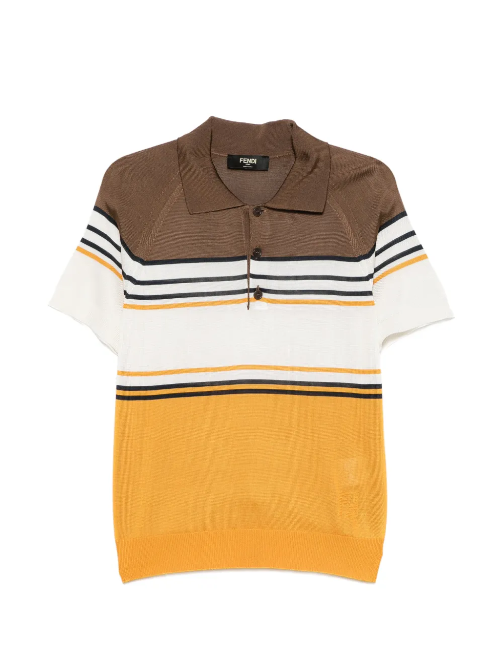 FENDI 스트라이프 폴로 셔츠 | 오렌지 | Image 1