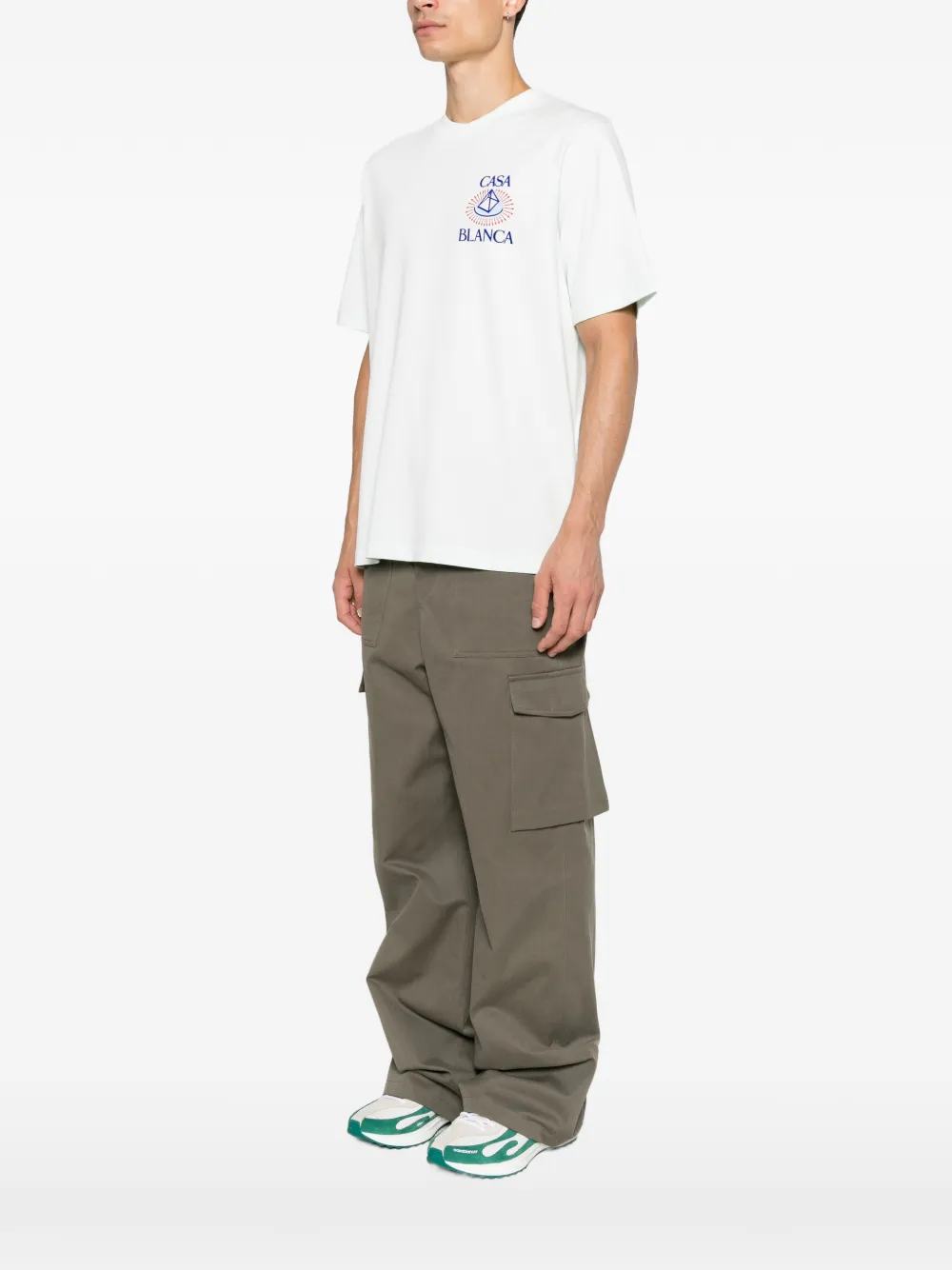 Casablanca Katoenen T-shirt met logoprint Groen