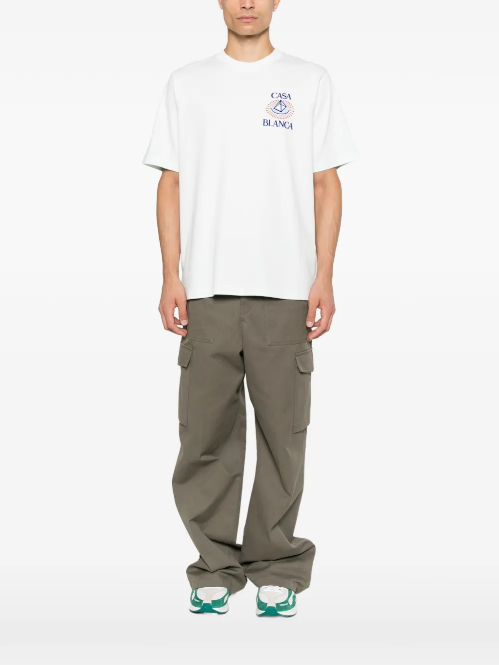 Casablanca Katoenen T-shirt met logoprint Groen