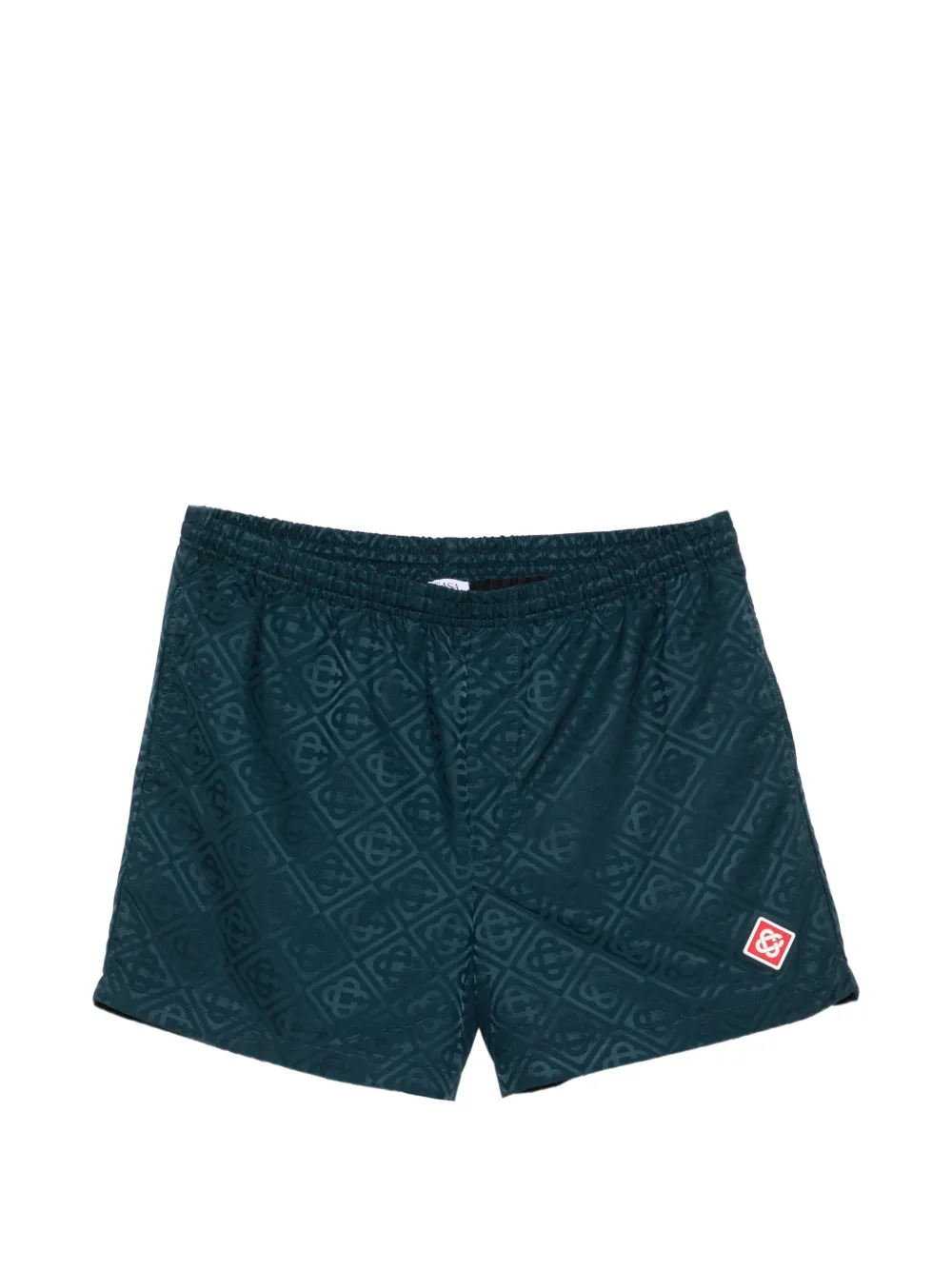 Casablanca Zwembroek met monogram-jacquard Groen