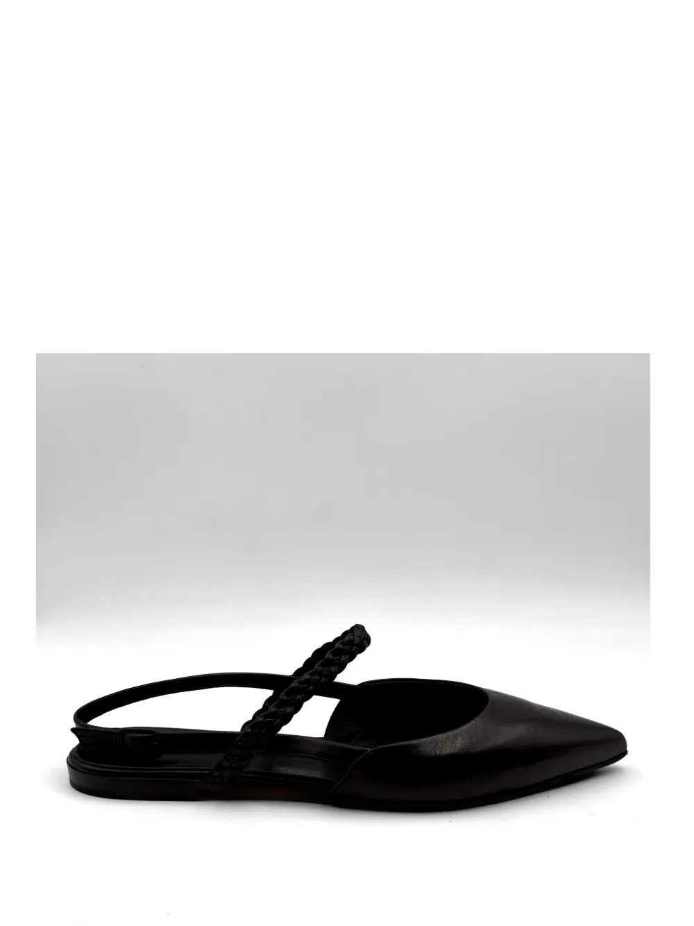 Pomme D´Or braid-detail flat pumps Zwart