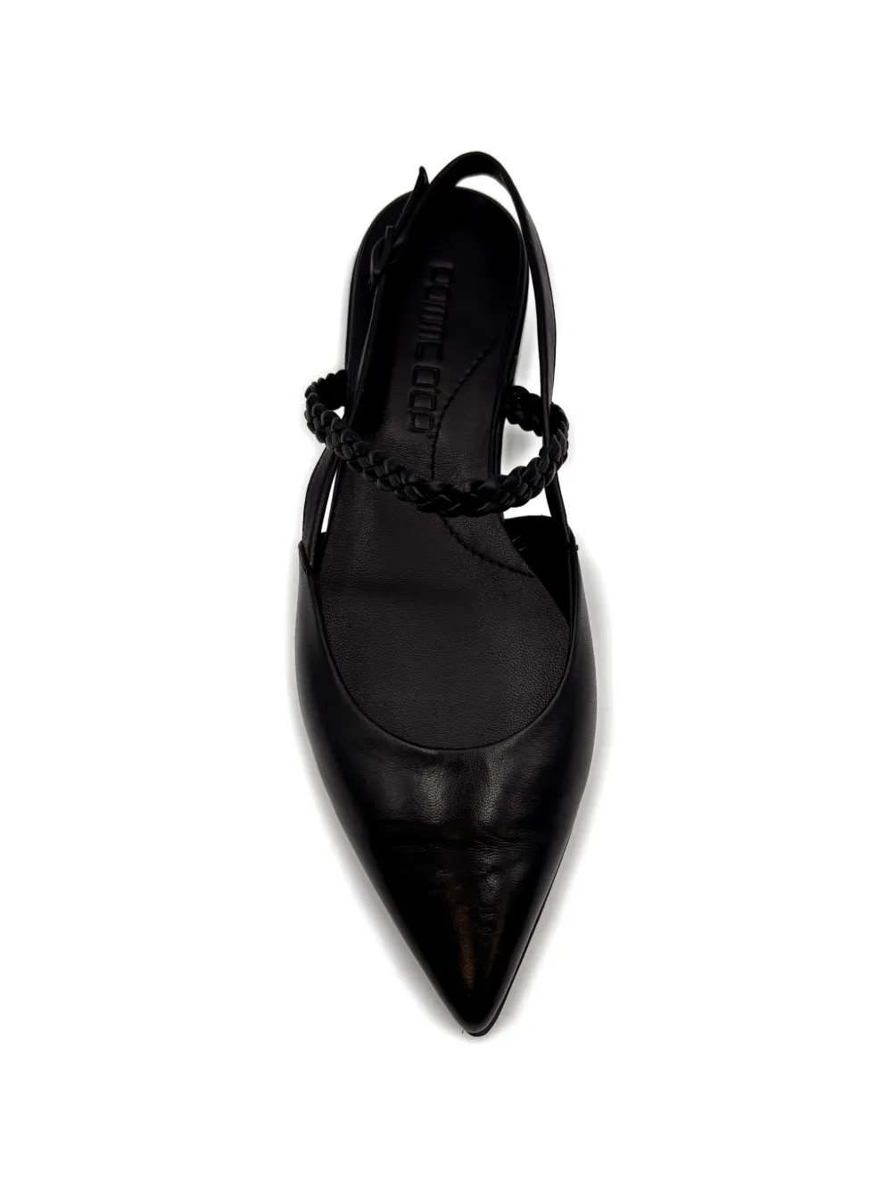 Pomme D´Or braid-detail flat pumps Zwart