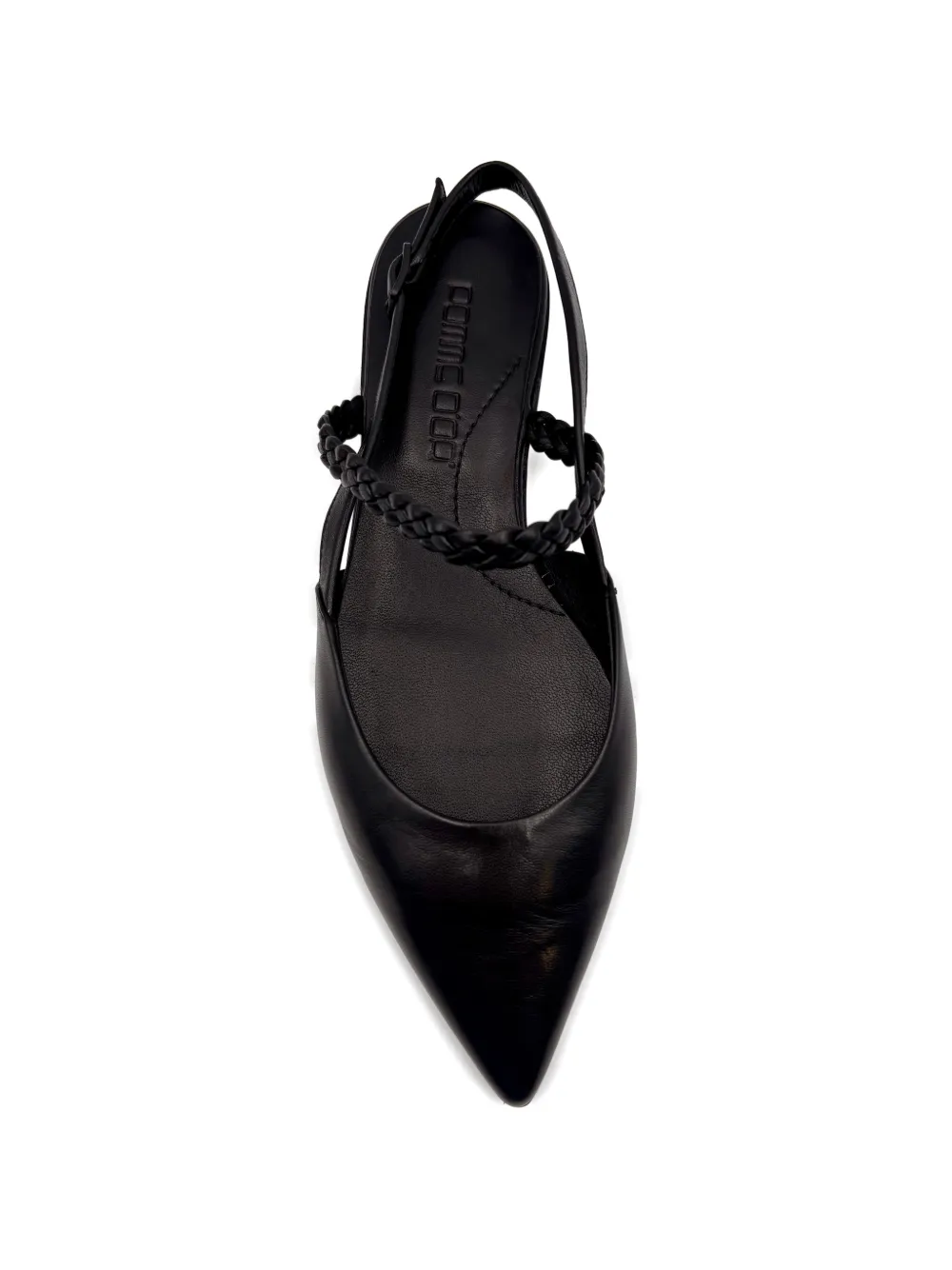 Pomme D´Or braid-detail flat pumps Zwart