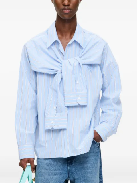 Charles Jeffrey Loverboy stripe-print knotted-detail shirt