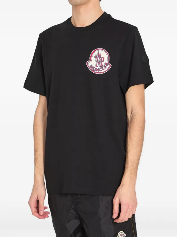 Moncler logo-patch Cotton T-shirt | Black | FARFETCH JO