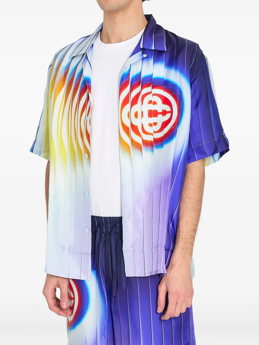 Casablanca Shockwave zijden overhemd Blauw