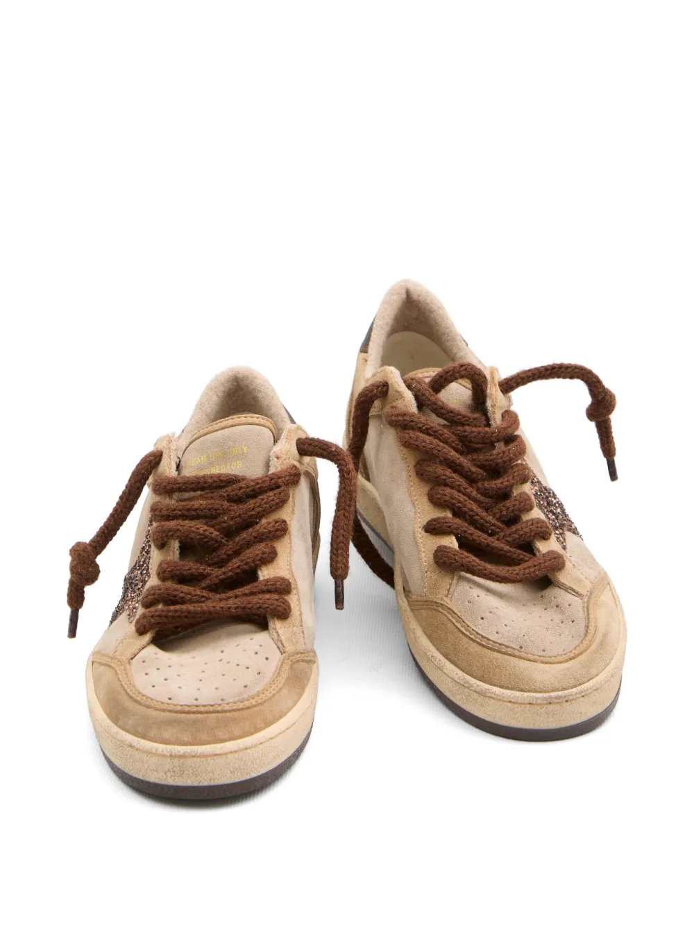 Golden Goose Ball Star leren sneakers met ster-applicatie Beige