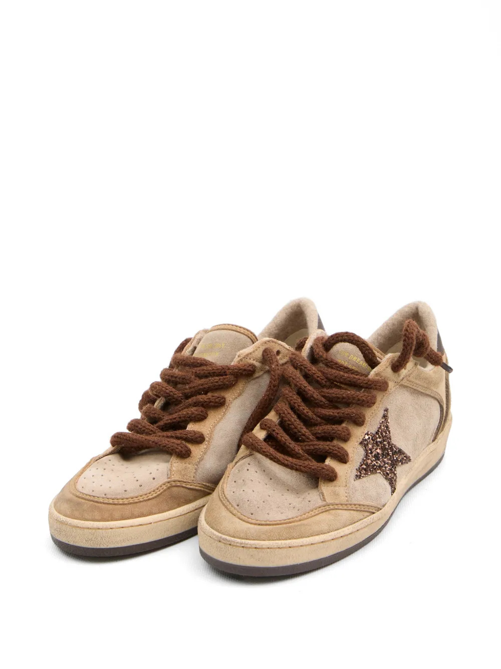 Golden Goose Ball Star leren sneakers met ster-applicatie Beige
