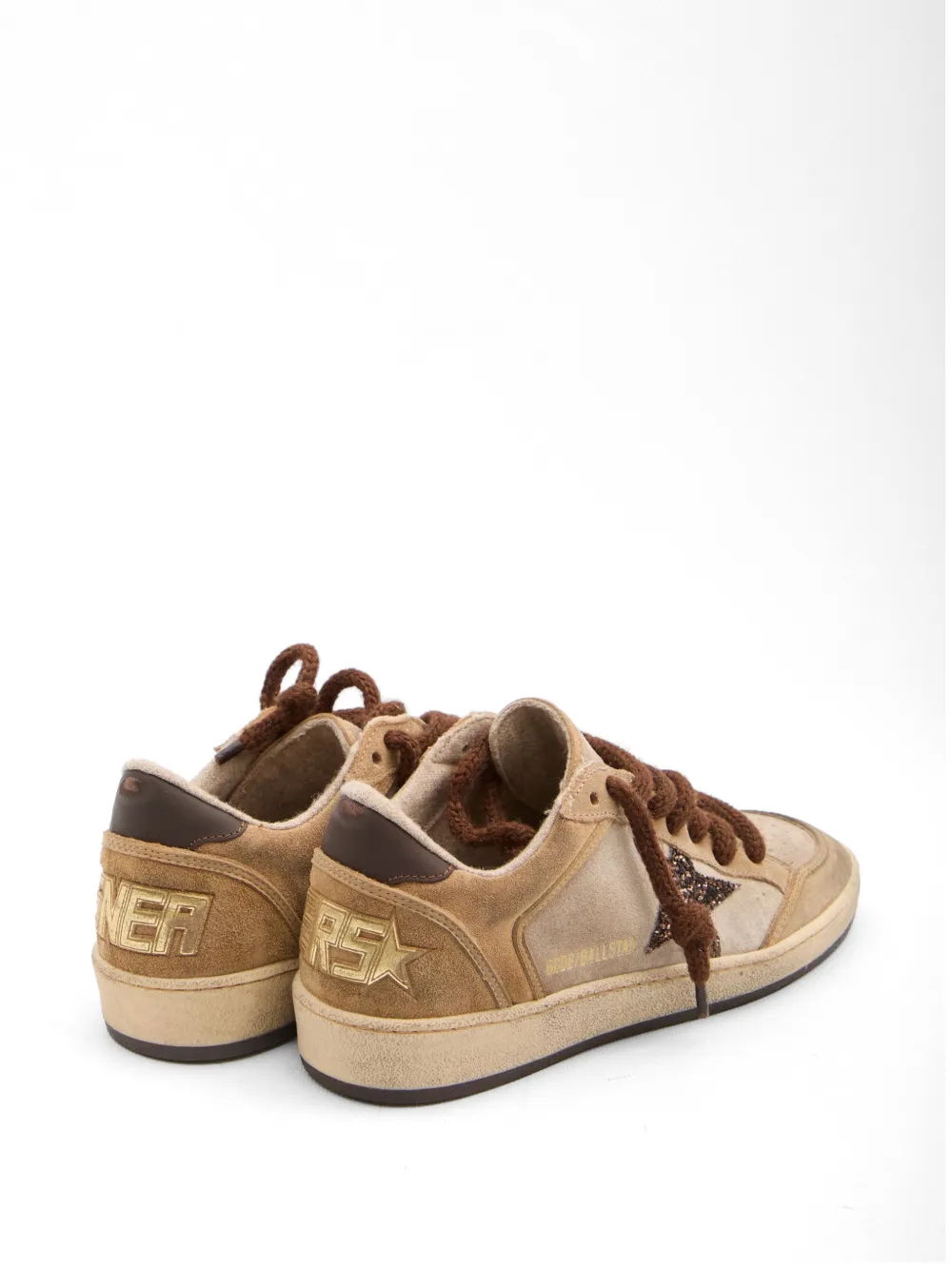 Golden Goose Ball Star leren sneakers met ster-applicatie Beige